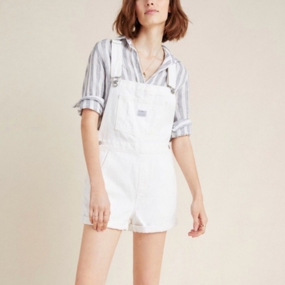 LEVI'S Vintage Denim Shortalls Short Overalls - Picture 3 of 8